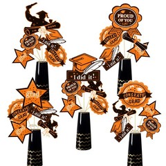 24 PCS Orange Black Graduation Table Sticks Class of 2026 Centerpiece