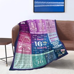 Cozy 16th Birthday Blanket – Ideal Fleece Gift for Girls, Lightweight & Compact