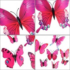 3D Butterfly Wall Art PVC Decor Set 5 Pieces Blue Green Yellow Purple Red 5x8cm