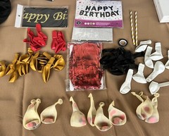45TH Birthday Party Decorations Supplies Black/Gold/Red/White 16in blackHappy 45