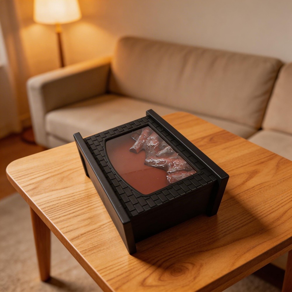 Compact LED Fireplace Lamp with for real Flame Effect for Living Room Decor