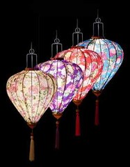 Floral Hanging Lantern Cloth Lantern Chinese New Year Festival Outdoor Decor