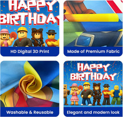 Video Game Birthday Decorations Happy Birthday Banner for Boys 6X4Ft Pixel Ba…