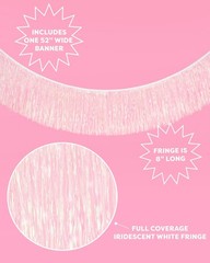 , White Iridescent Fringe Banner – 5 Ft. | Bachelorette Party Decorations, Bi…
