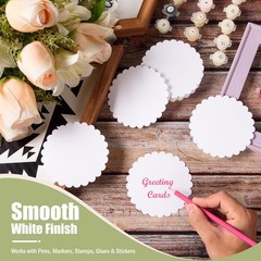 200 PCS White Scalloped Circle Cutouts Paper Die Cut 4 Inch Round Cardstock