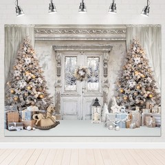 Mocsicka Christmas Winter Manor Photography Backdrop Stylish Christmas Interi…