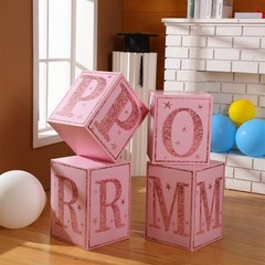4 PCS 51 Inch Large Pink Prom Column Standup Photo Booth 2026 Graduation Decor