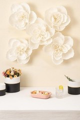 Elegant 5-Piece 3D White Paper Flowers Set for Weddings & Nursery Decor