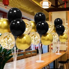 Black and Gold Party Decorations 4 Set Balloon Stand Table Centerpieces for M…