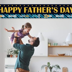 Happy Father’s Day Large Banner, 1 Count (Pack of 1), Multi-colored