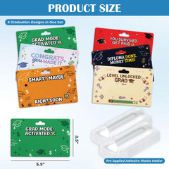 Pack 6Pcs, Graduation Money Holder Cards, Congrats Grad Cash Gift Holder Set, Un