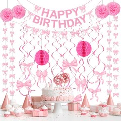 59 Pcs Coquette Birthday Decorations Coquette Bow Party Decorations Include B…