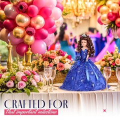 18” Quinceañera Last Doll with Umbrella Dress Stand – Última Muñeca Mis Quinc…