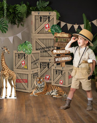 Jungle Safari Party Decorations – 10 Inch Jungle Theme Favor Boxes with Wild Ani