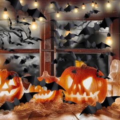 60PCS Halloween Decorations, 4 Different Sizes Realistic Waterproof PVC Black…