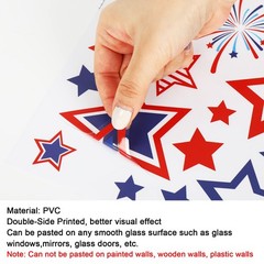 9 Sheets 4th of July Window Clings USA Stars Shape Fireworks Window Decals