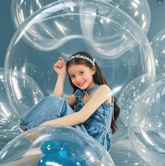 2pcs Giant 45″ Stretched Clear Bobo Giant Clear Bubble Balloon, Self Sealing …