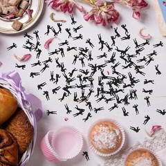 120 Pcs Black Glitter Male Dancers Confetti Bachelorette Party Table Decor