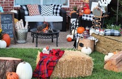 Artificial Life-Sized 3D Hay Bale Realistic Fall Decor Collapsible Prop 22″x38″