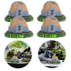4 Pcs Mini Graveyard Decorations Headstone Memorial Fish Tank Tombstones