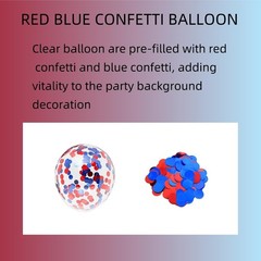 Red and Blue Balloons, 12 Inches Red Blue Black Silver Balloon for Man Boys P…