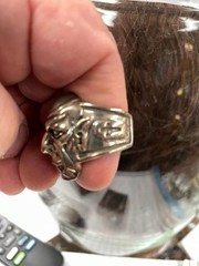 Nosferatu Face Plated Brushed Finish Brass Ring – Trick Or Treat Studios Size 9
