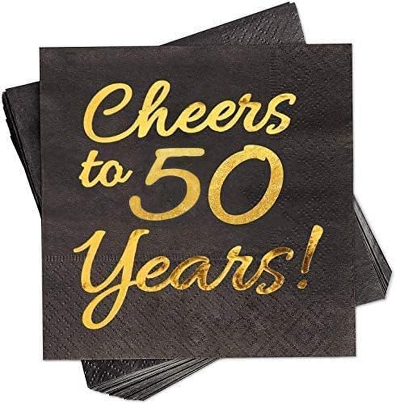 50Th Birthday Decorations Men – 50PK – Cheers to 50 Years Napkins 50Th Anniversa