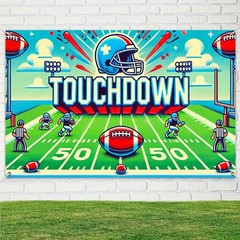HOMETITUTE Touchdown Football Banner 71×43 Inch Game Day Field Backdrop Stadi…