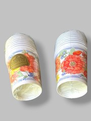 Hallmark Hot-Cold Cups NO Colorful Floral 9oz /2 Sets of 8 Vintage NIP / NOS