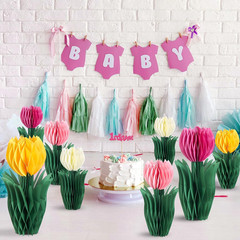 PCS Flower Honeycomb Decor Tulips Table Centerpieces Spring Decoration for Home