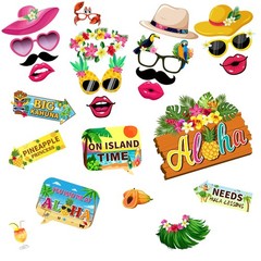 Luau Party Decorations Photo Booth Props Kit Hawaiian Themed Supplies 42 PCS