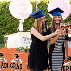 2Pcs 2026 Graduation Table cloths, 108″ X 54″ Orange Grad Party Decorations, Dis