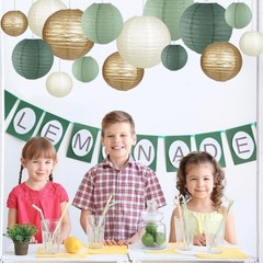 Paper Lanterns Decorative, Round Hanging Paper Lanterns Decorations for Rusti…