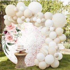 6.5×6.5ft Pink Rose Gold Round Backdrop Cover Blush Pink Floral Rose Gold…