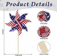 Patriotic Pinwheels Set, 12Pcs Yard and Garden Decor