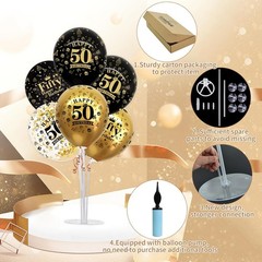 Perfect for Milestones: 50th Birthday Balloon Centerpieces Kit – Easy Assembly
