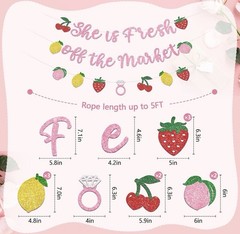 «She is Fresh off the Market» Pre-strung Fruit Bridal Shower Banner Party Decor