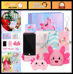 Axolotl Gift Set for Easter, Valentine’s & Birthdays – Flannel Blanket, LCD Tabl