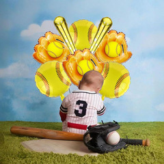8pcs Softball Party Decorations – 18inch Baseball Balloons – Softball Foil Ballo