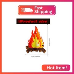 Boao 3 Sets Fake Fire Fake Flame Prop Camping Decoration 3D Cardboard Campfire C