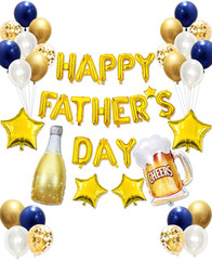 50PCS Fathers Day Balloon Decoration Set Banner Photo Booth Party Supplies Gold