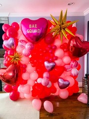 Voircoloria 130pcs Hot Pink Balloons Different Sizes 18″ 12″ 10″ 5″ Dark Pink…