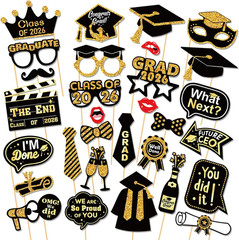 30 Pcs Graduation Photo Booth Props 2026,Grad Party Supplies for College,…