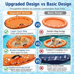 55» x 35» Inflatable Dog Pool Float with Rope,Portable Puppy Raft for Pool …