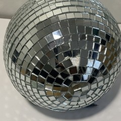 Silver Mirrored Disco Ball Hanging Party Decoration Retro Glass Plastic Check