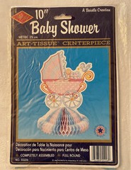 Baby Shower Table Centerpiece Art Tissue Stroller Pastel Die Cut Honeycomb NEW