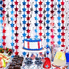 4th of July Decorations, 3 Pack Red White and Blue Star Backdrop | Patriotic …