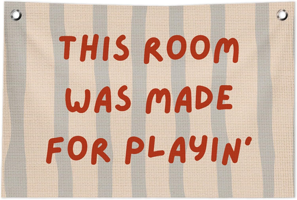 Playroom Wall Decor, This Room Was Made for Playin Trendy Preppy Playroom Hangin