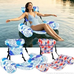 2 Pack Inflatable Pool Floats Adult Adjustable Heavy Duty Floating Lounge Cha…