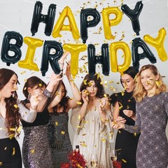 Stunning Reusable Mylar Happy Birthday Banner with Ribbon – 16 Inch Letters